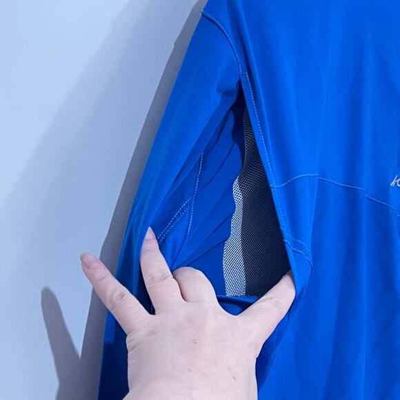 Mojo Sportswear Co Fishing Shirt Men's Medium Blue Pearl Snap Vented Quick Dry - Picture 4 of 13